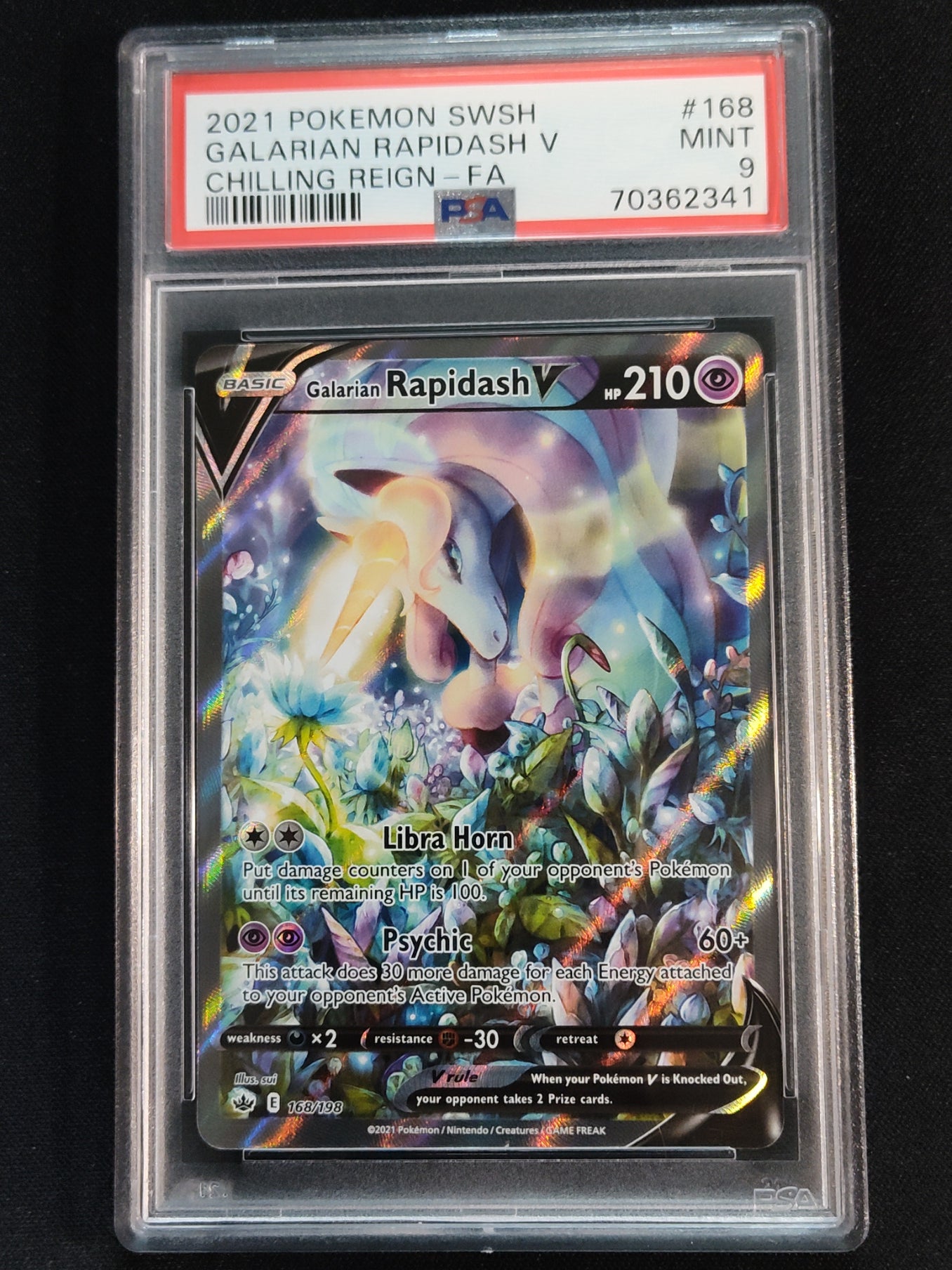 Galarian Rapidash V 168/198 Chilling Reign PSA 9