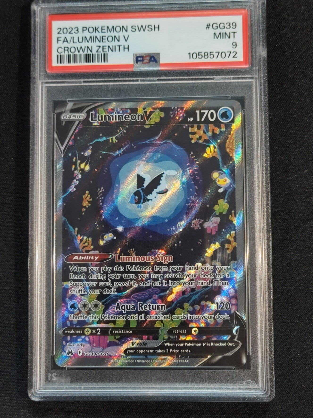 Lumineon V GG39/GG70 Crown Zenith Galarian Gallery PSA 9