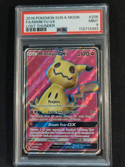 Mimikyu GX 206/214 Lost Thunder PSA 9