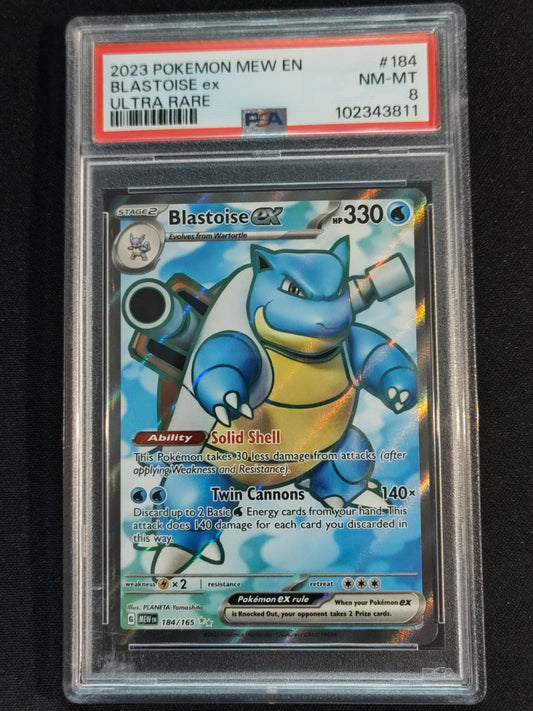 Blastoise ex 184/165 Scarlet & Violet 151 PSA 8
