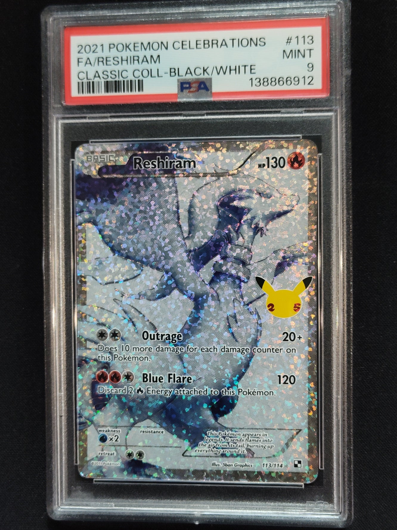 Reshiram 113/114 Celebrations PSA 9