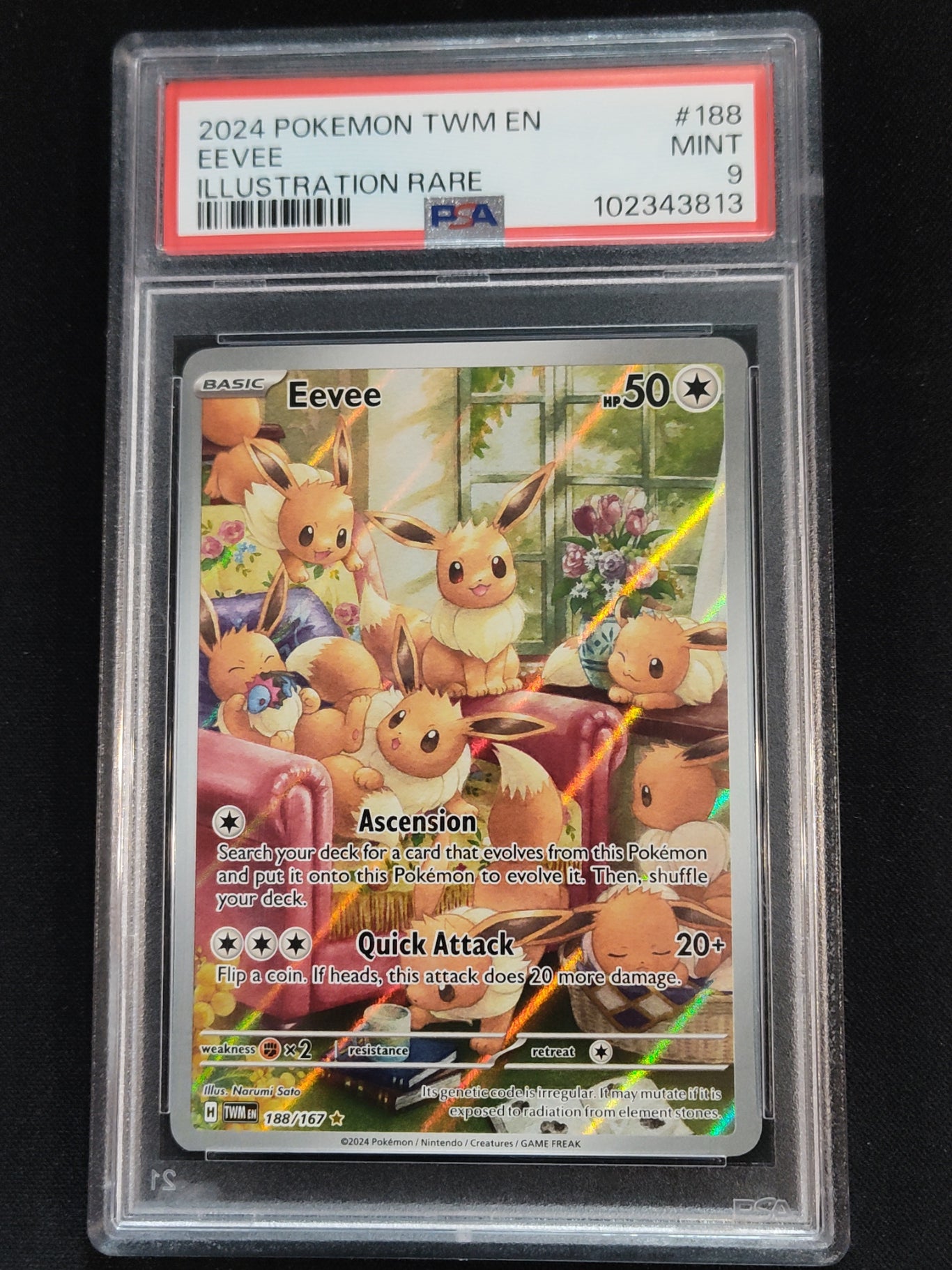 Eevee 188/167 Twilight Masquerade PSA 9
