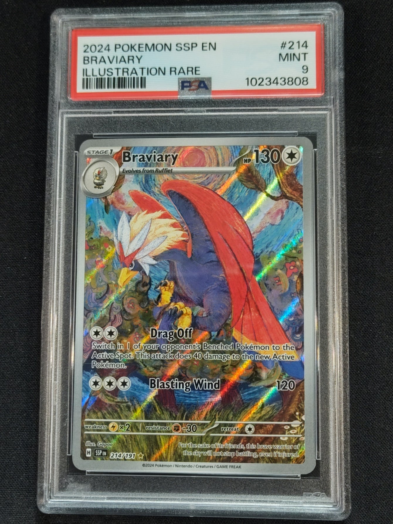 Braviary 214/191 Surging Sparks PSA 9