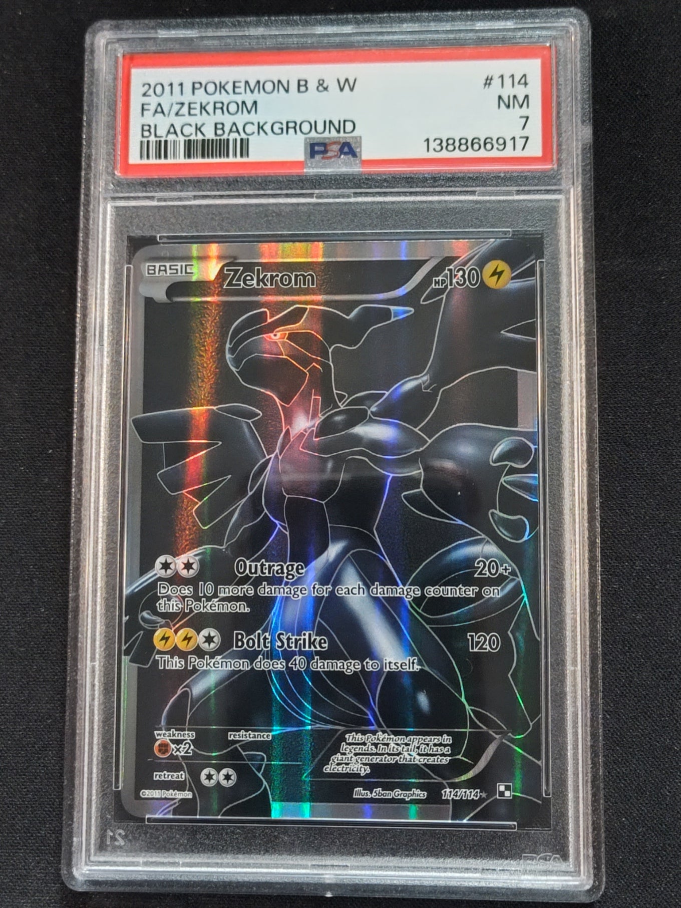 Zekrom 114/114 Black & White PSA 7