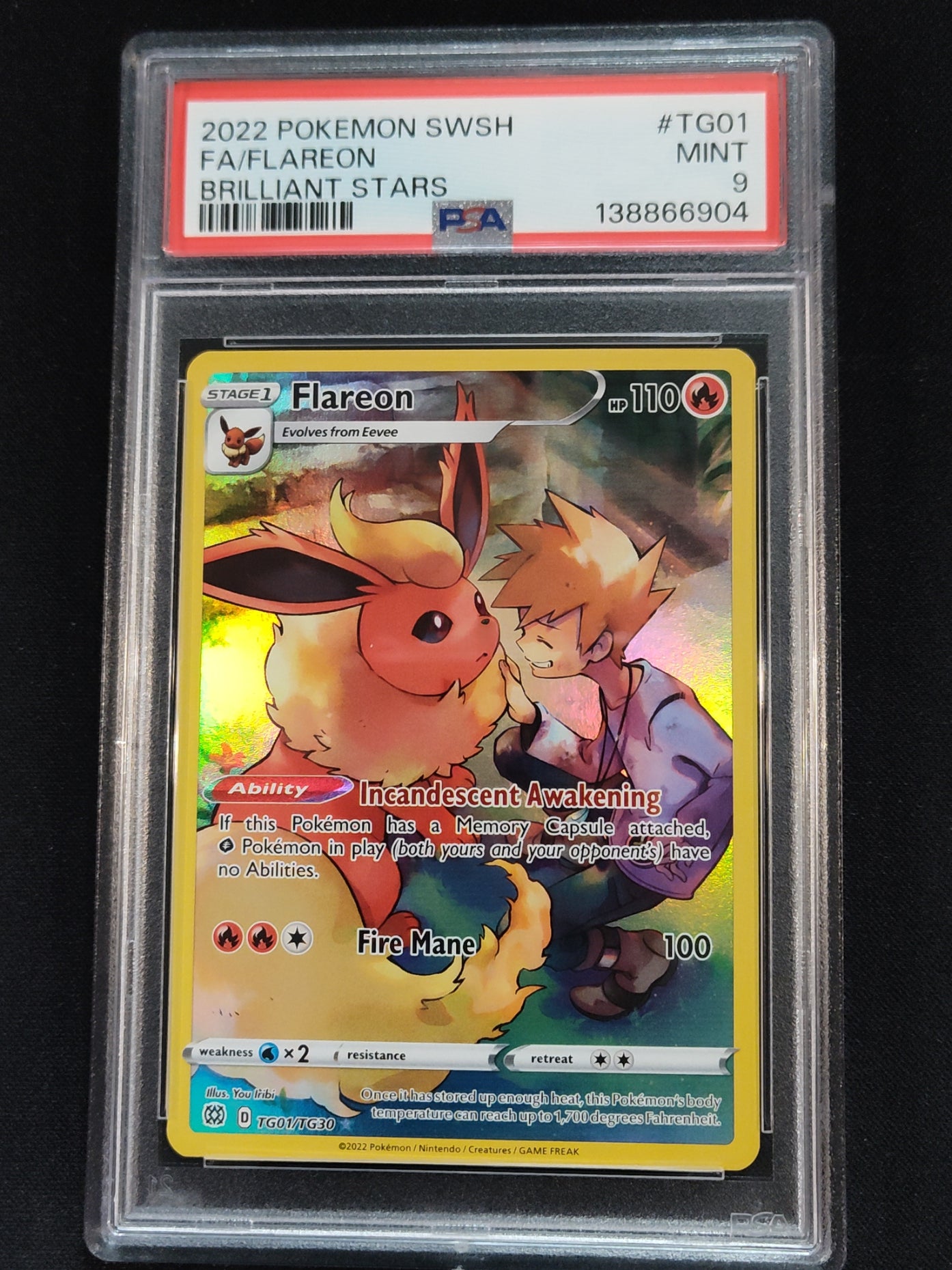 Flareon TG01/TG30 Brilliant Stars Trainer Gallery PSA 9