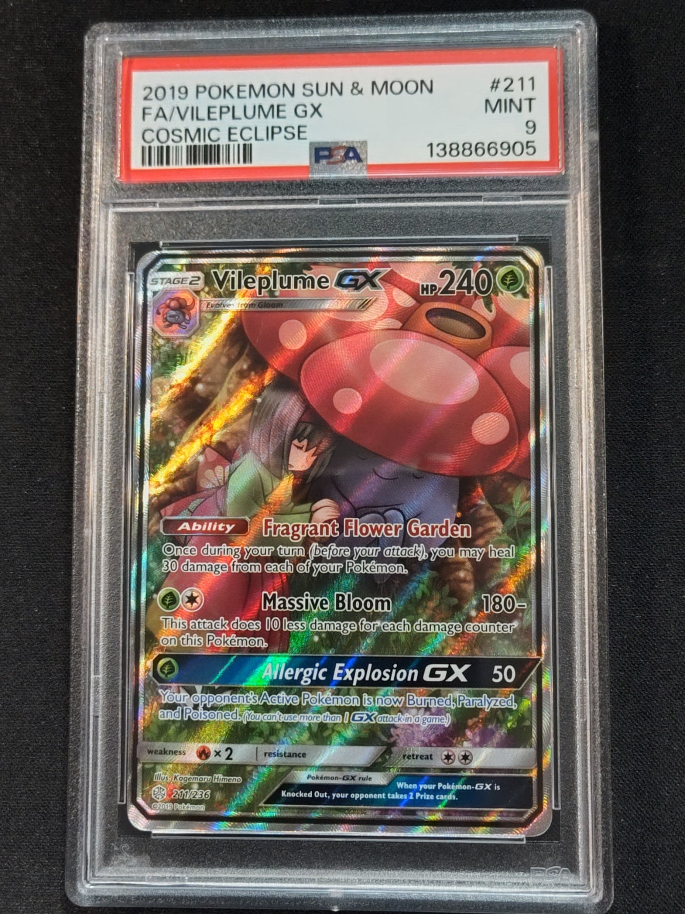 Vileplume GX 211/236 Cosmic Eclipse PSA 9