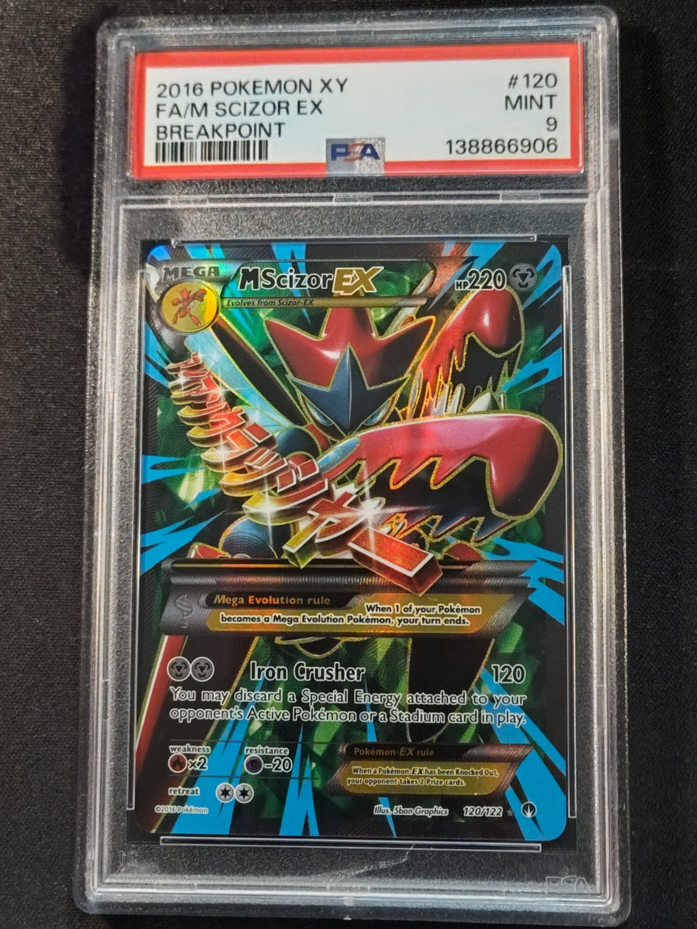 M Scizor EX 120/122 BREAKPoint PSA 9