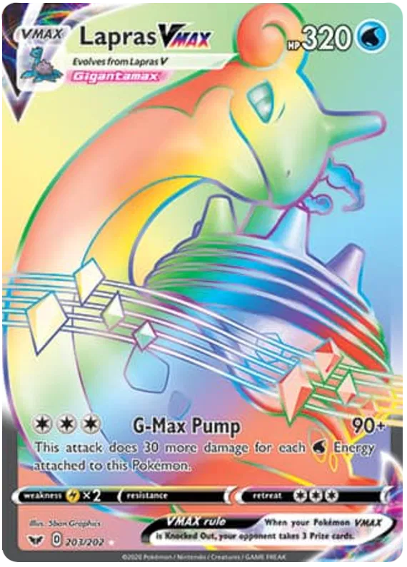 Lapras VMAX 203/202 Sword & Shield Base Set
