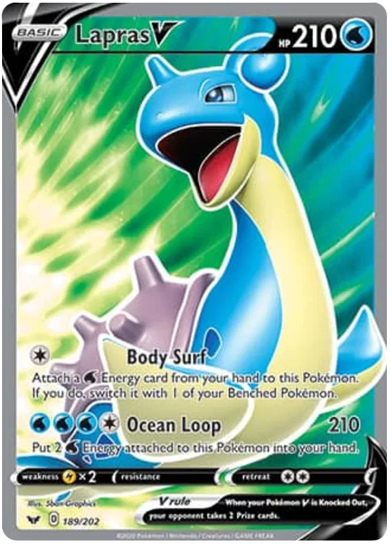 Lapras V 189/202 Sword & Shield Base Set