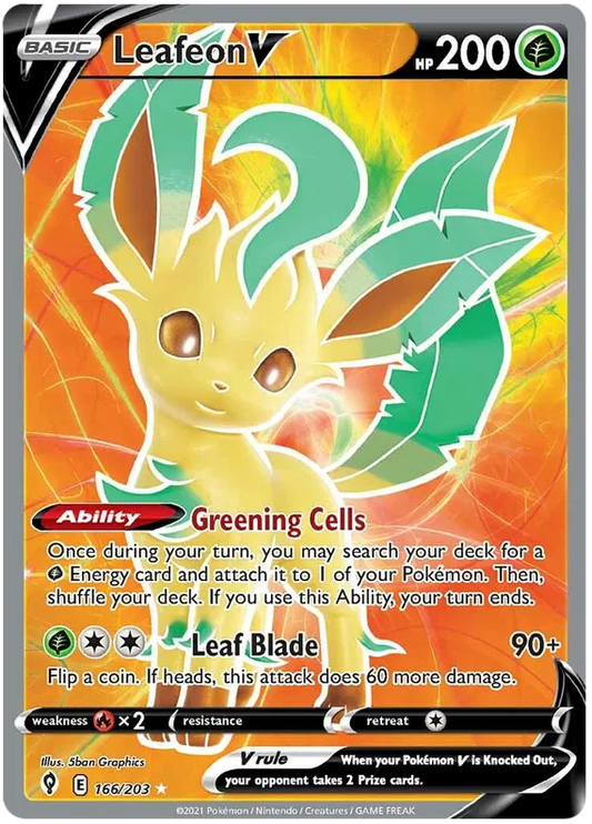 Leafeon V 166/203 Sword & Shield Evolving Skies