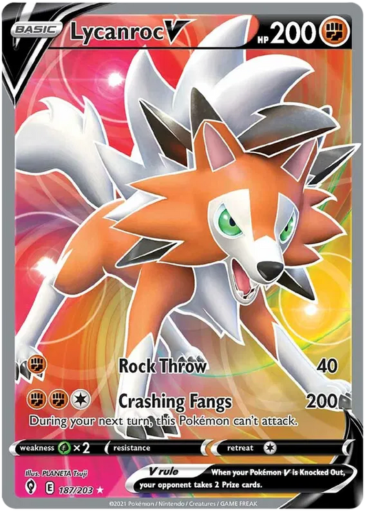 Lycanroc V 187/203 Sword & Shield Evolving Skies