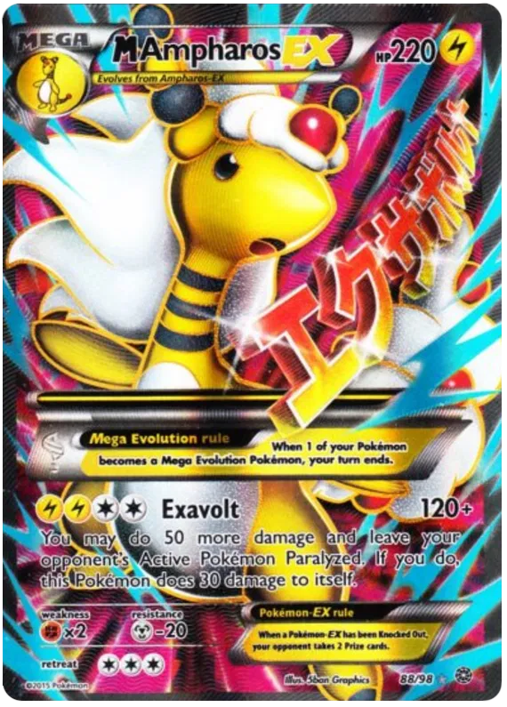 M Ampharos EX 88/98 Ancient Origins