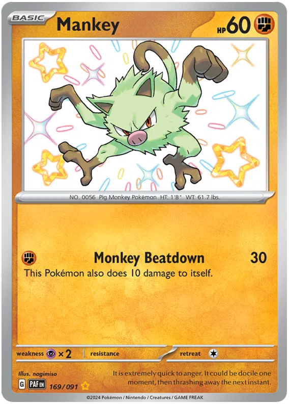 Mankey 169/091 Paldean Fates
