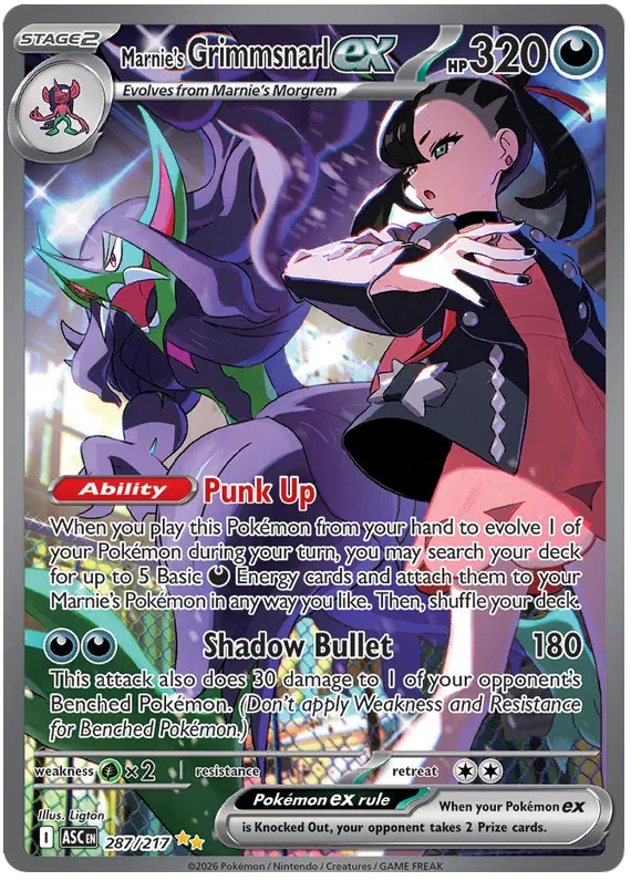 Marnie's Grimmsnarl ex 287/217 Ascended Heroes