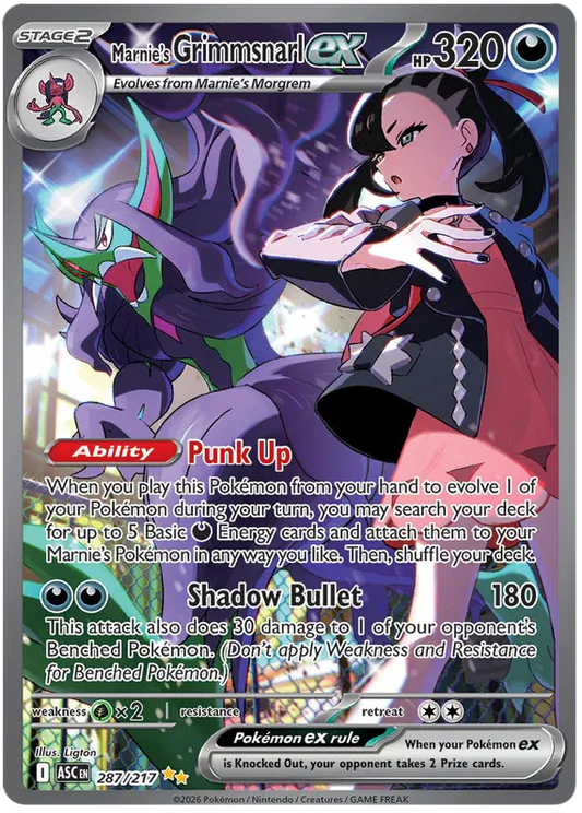 Marnie's Grimmsnarl ex 287/217 Ascended Heroes