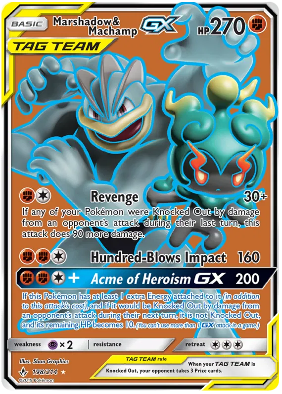 Marshadow & Machamp GX 198/214 Unbroken Bonds