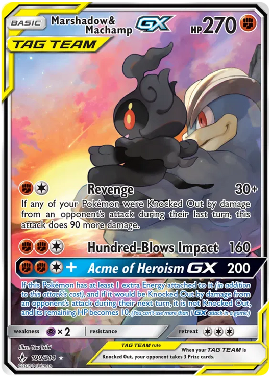 Marshadow & Machamp GX 199/214 Unbroken Bonds