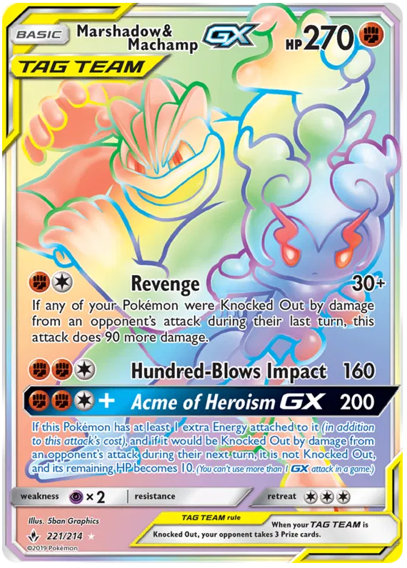 Marshadow & Machamp GX 221/214 Unbroken Bonds