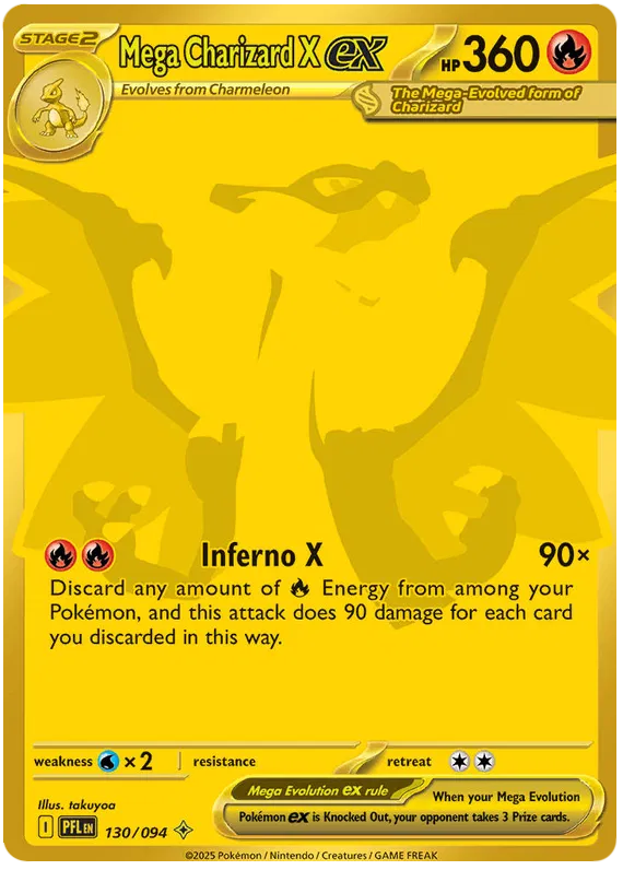 Mega Charizard X ex 130/094 Phantasmal Flames