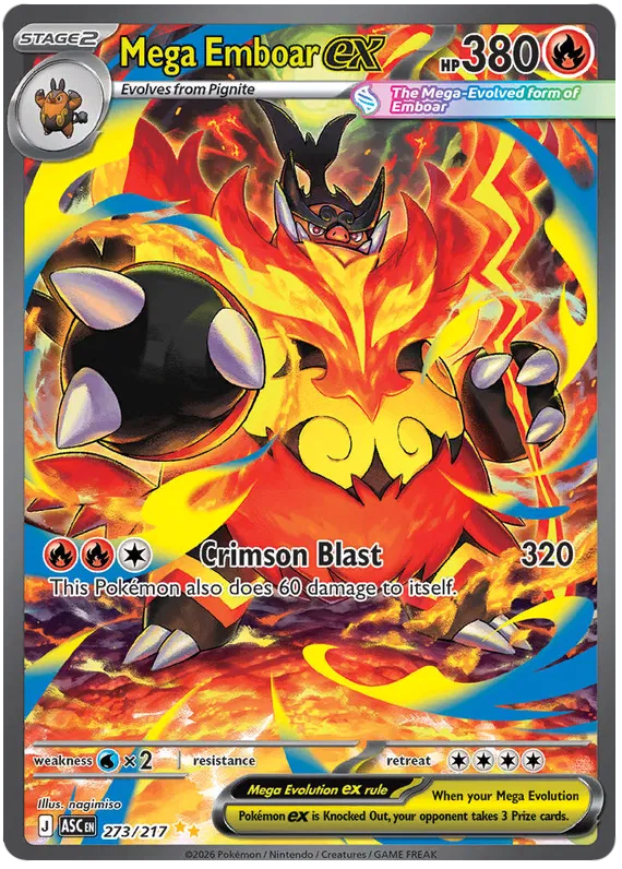 Mega Emboar ex 273/217 Ascended Heroes
