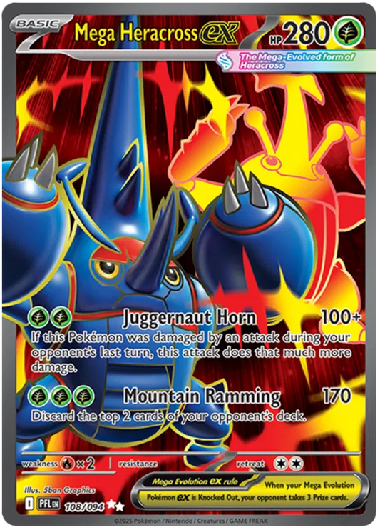 Mega Heracross ex 108/094 Phantasmal Flames