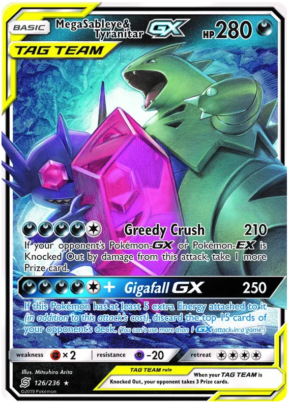 Mega Sableye & Tyranitar GX 126/236 Unified Minds