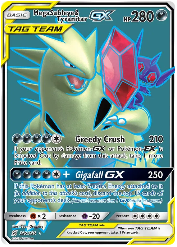 Mega Sableye & Tyranitar GX 225/236 Unified Minds