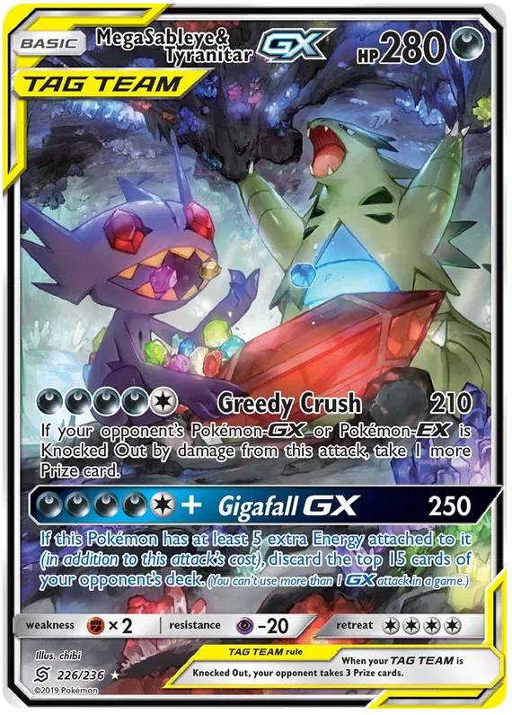 Mega Sableye & Tyranitar GX 226/236 Unified Minds