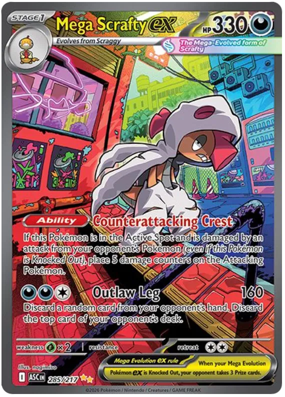 Mega Scrafty ex 285/217 Ascended Heroes