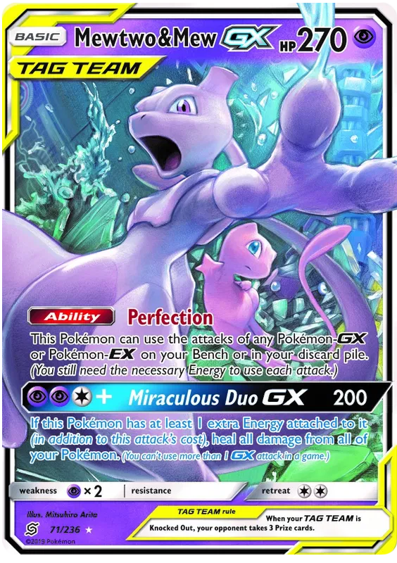 Mewtwo & Mew GX 71/236 Unified Minds | Lightly Played |