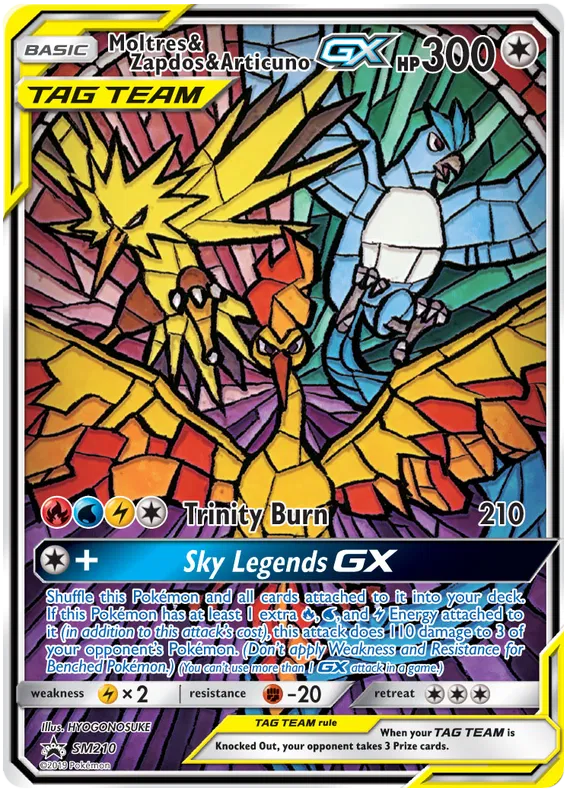 Moltres & Zapdos & Articuno GX SM210 Sun & Moon Promos
