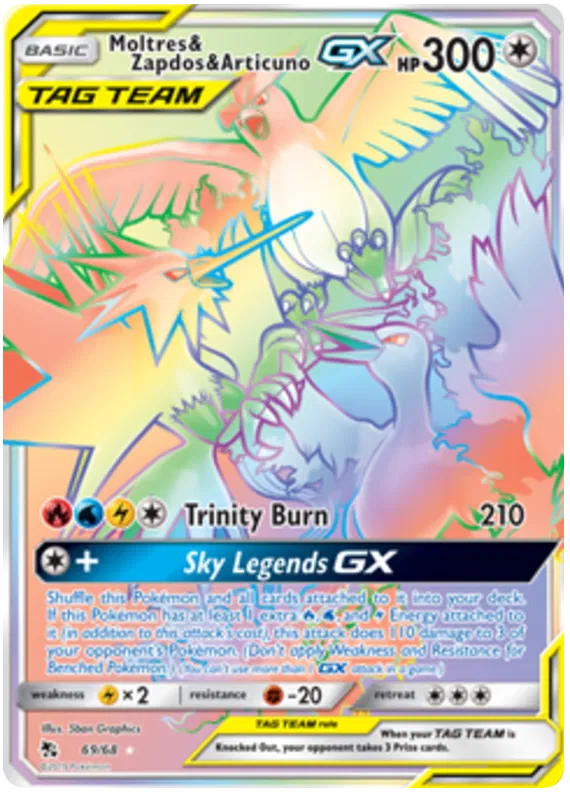 Moltres & Zapdos & Articuno GX 69/68 Hidden Fates