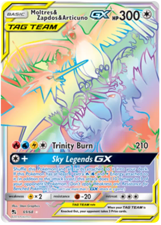 Moltres & Zapdos & Articuno GX 69/68 Hidden Fates