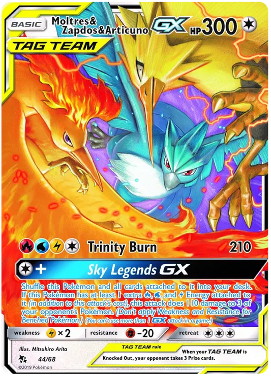 Moltres & Zapdos & Articuno GX 44/68 Hidden Fates