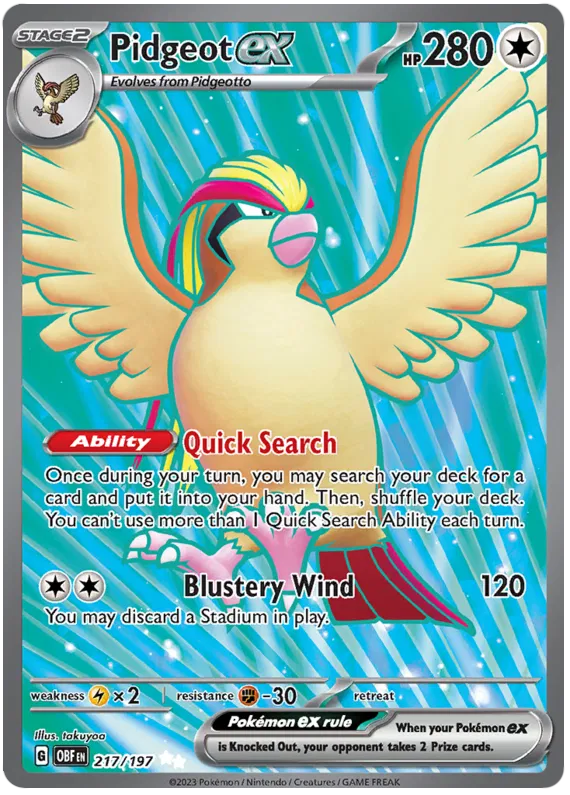 Pidgeot ex 217/197 Obsidian Flames