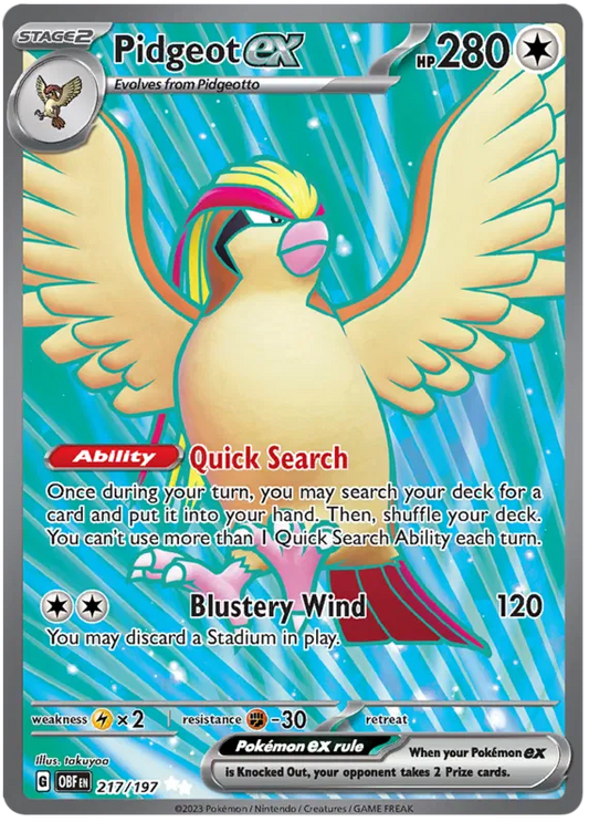 Pidgeot ex 217/197 Obsidian Flames