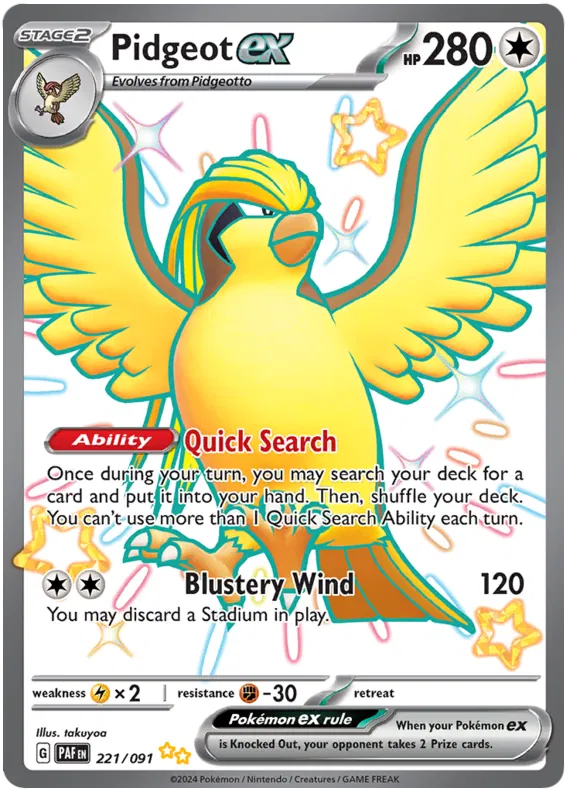 Pidgeot ex 221/091 Paldean Fates
