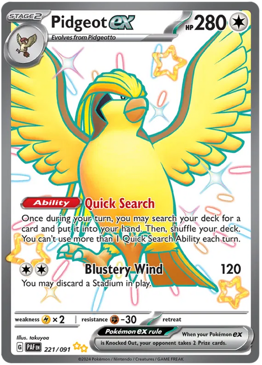 Pidgeot ex 221/091 Paldean Fates