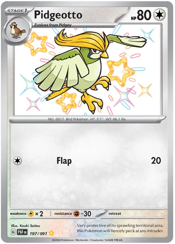 Pidgeotto 197/091 Paldean Fates