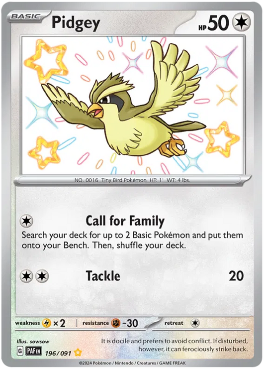 Pidgey 196/091 Paldean Fates