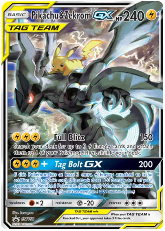 Pikachu & Zekrom GX SM168 Sun & Moon Promos