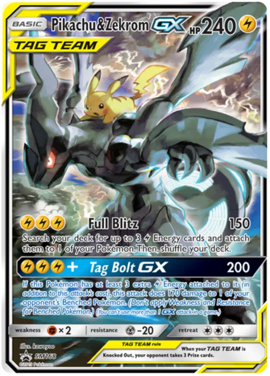 Pikachu & Zekrom GX SM168 Sun & Moon Promos