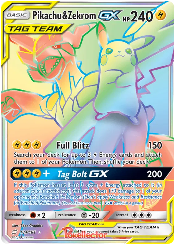 Pikachu & Zekrom GX 184/181 Team Up