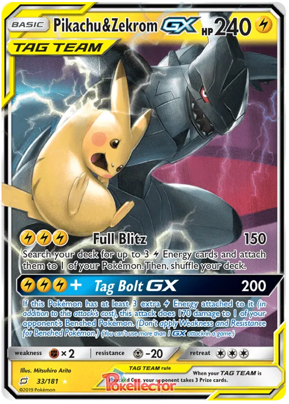 Pikachu & Zekrom GX 33/181 Team Up