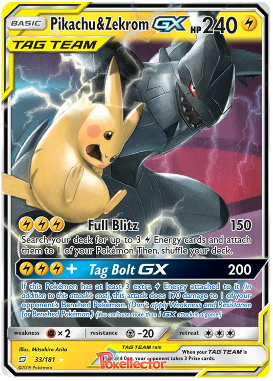 Pikachu & Zekrom GX 33/181 Team Up