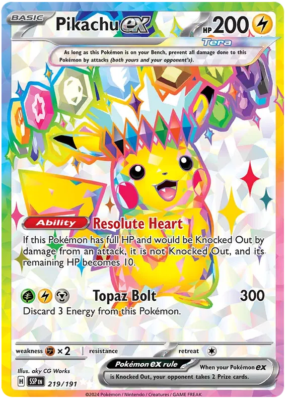 Pikachu ex 219/191 Surging Sparks