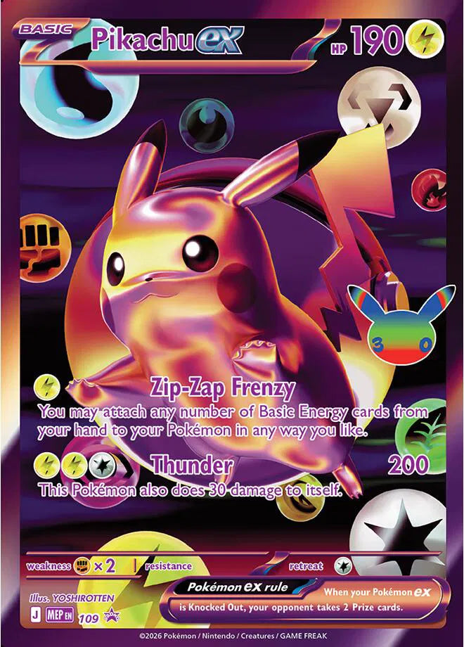 Pikachu ex - 109 (30th Celebration) Mega Evolution Promo