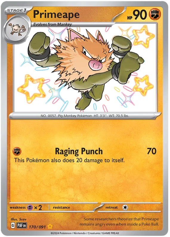 Primeape 170/091 Paldean Fates