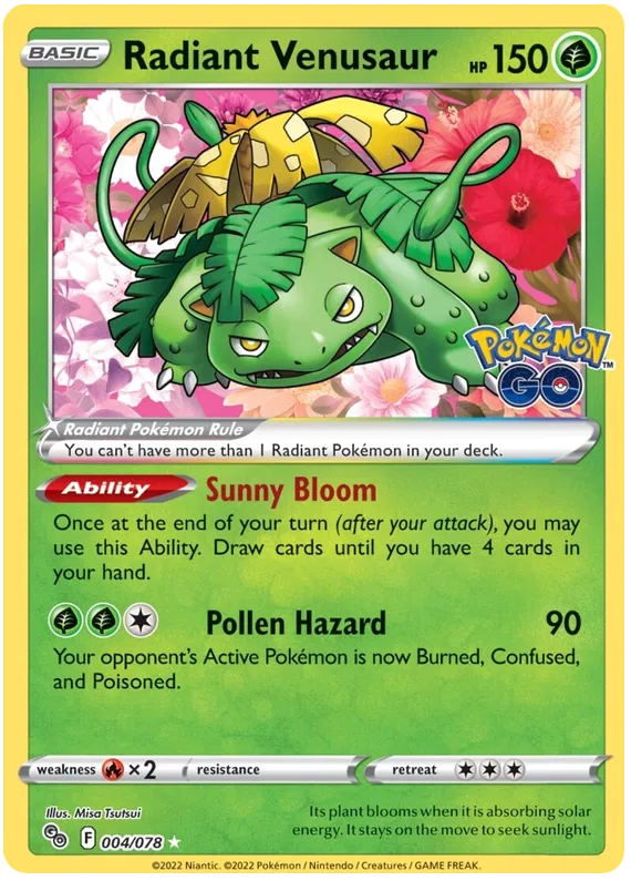 Radiant Venusaur 004/078 Pokemon Go