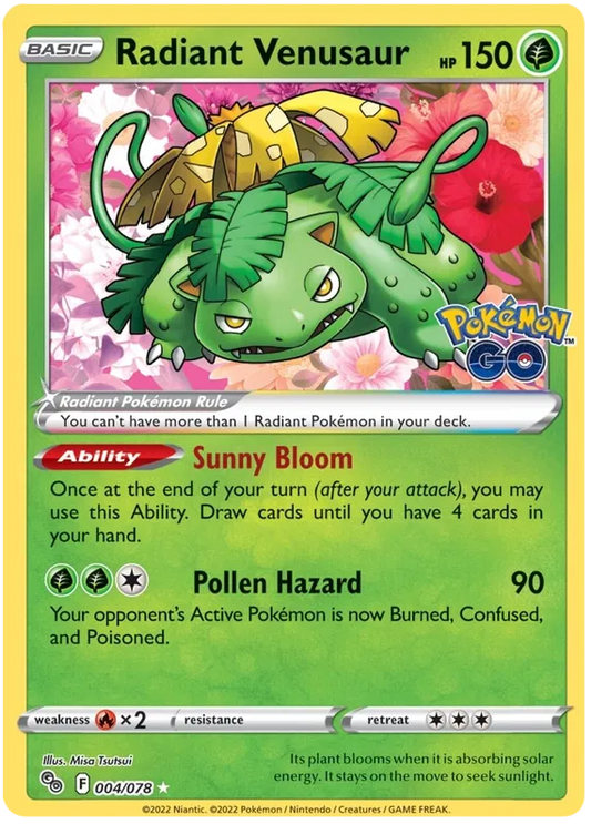 Radiant Venusaur 004/078 Pokemon Go